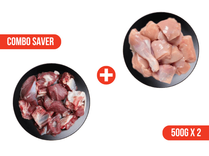 Fresh Chicken Meat (500gm) + Fresh Mutton Mix Boti (500gm) – Tawaqqo ...
